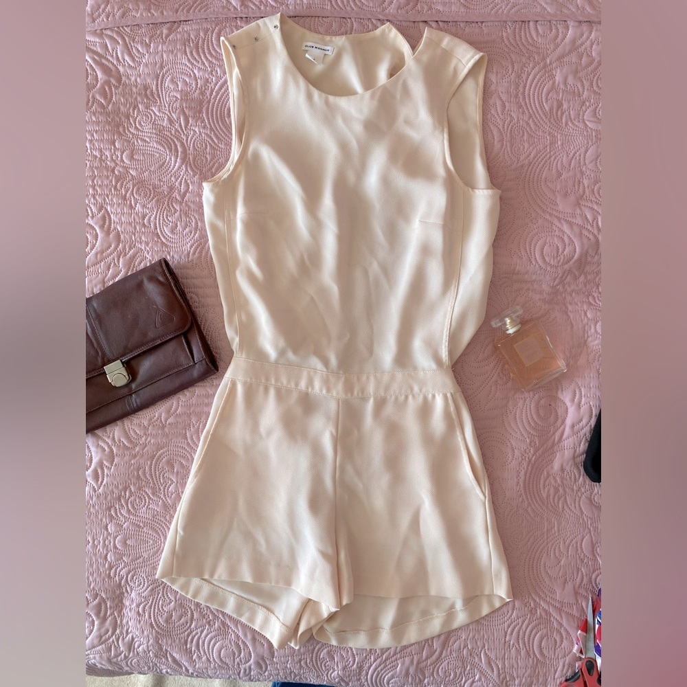 Club Monoco Lyndsey Playsuit Summer White Cream Open Back Romper Jumpsuit